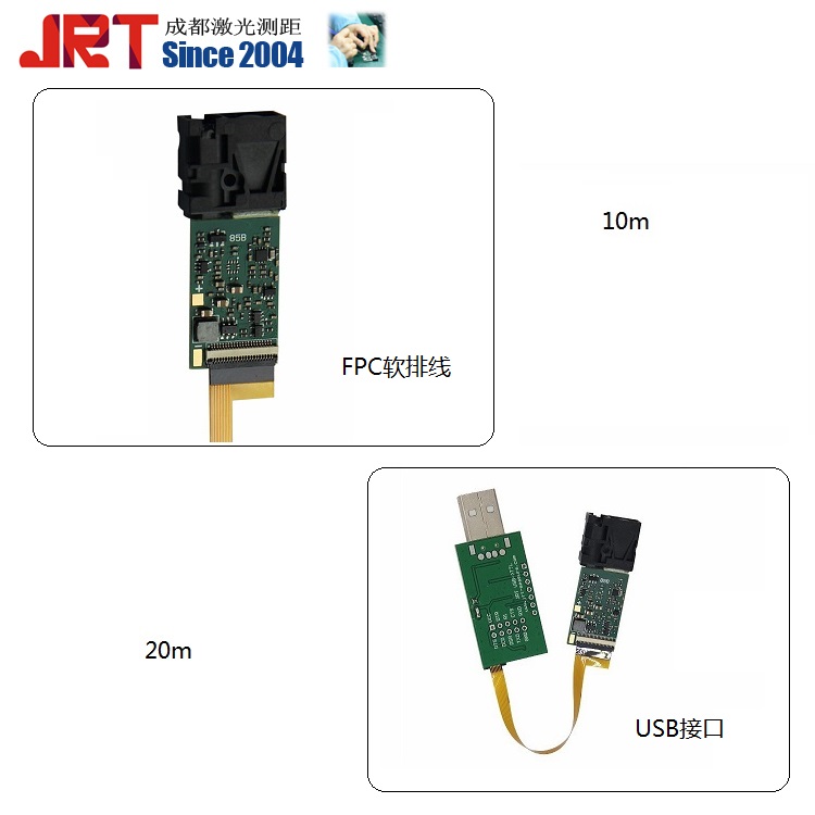 JRT 2021新品激光测距传感器模块：10m FPC相位法测距传感器20m